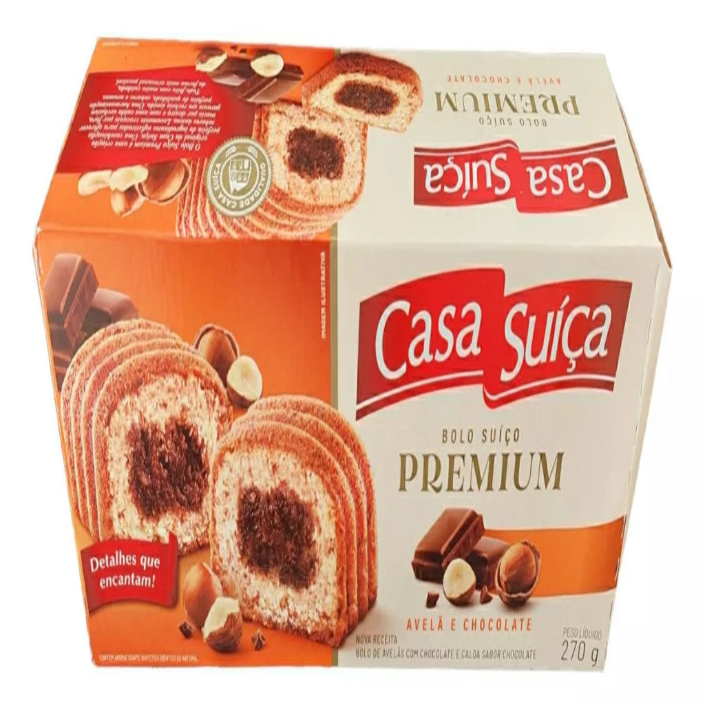 Casa Suíça Bolo avelã e chocolate premium 270g