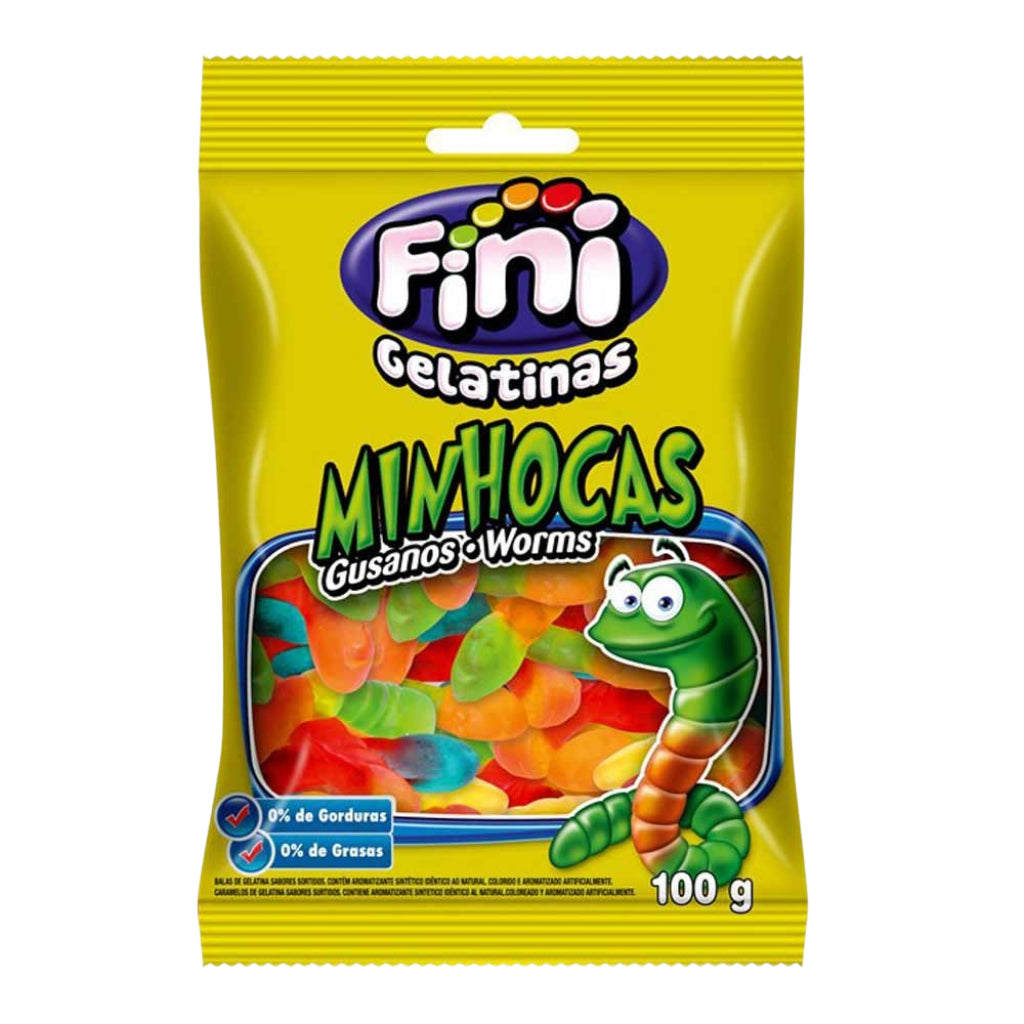 Fini Minhocas Gusanos- Vers Gommes Acidulés 100g
