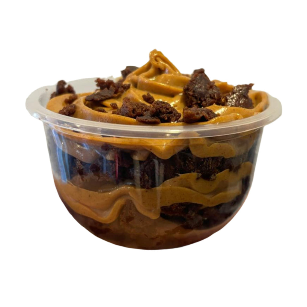 Sweet Fit Brownie Dulce de leche cake in a jar, sugar-free, lactose-free, wheat-free