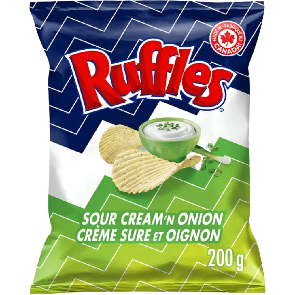 Ruffles Croustilles Saveur Crème sure et oignon 200G