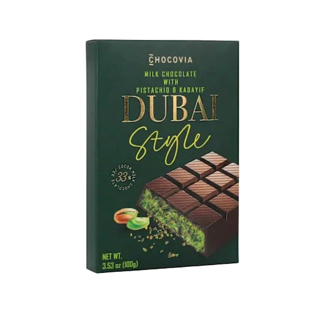 Chocovia - Tablette de chocolat style Dubai à la pistache 100 g