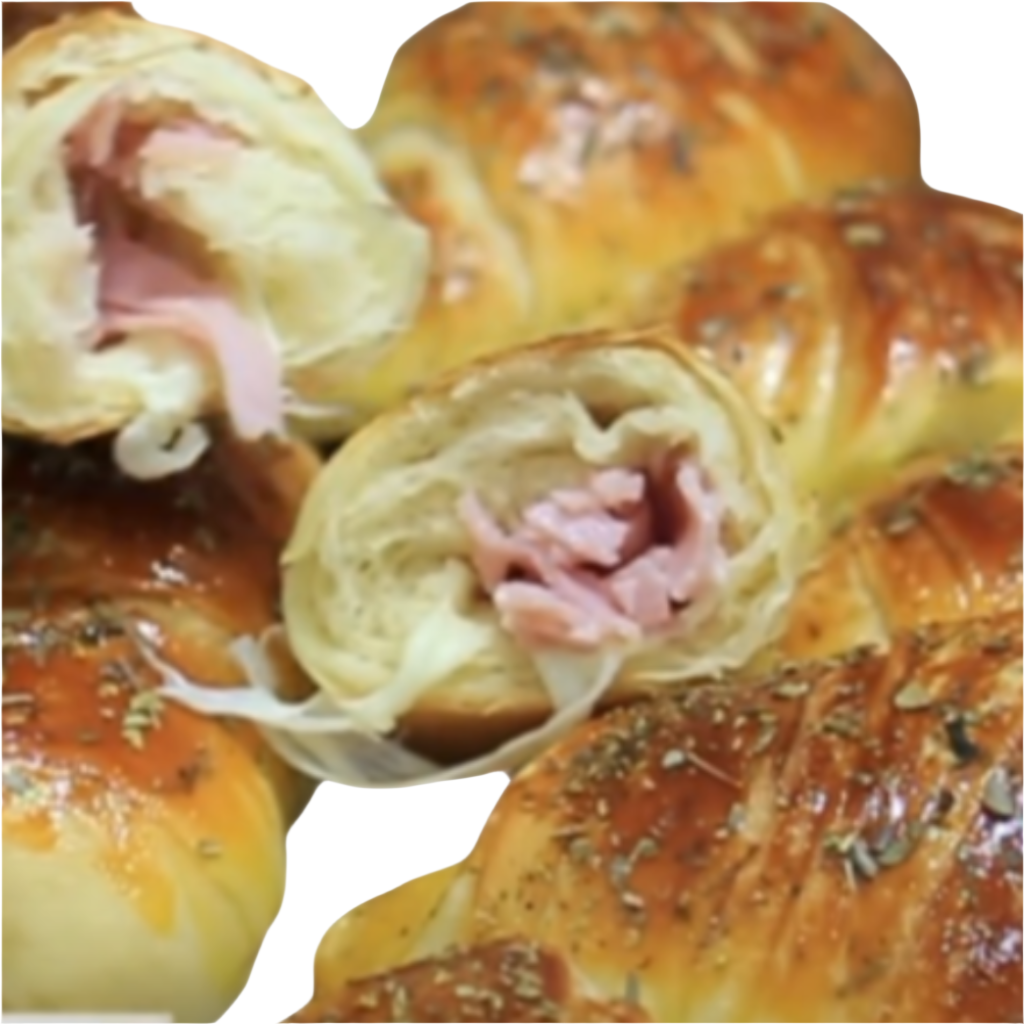 Homemade Brazilian Croissant with Cheese and Ham