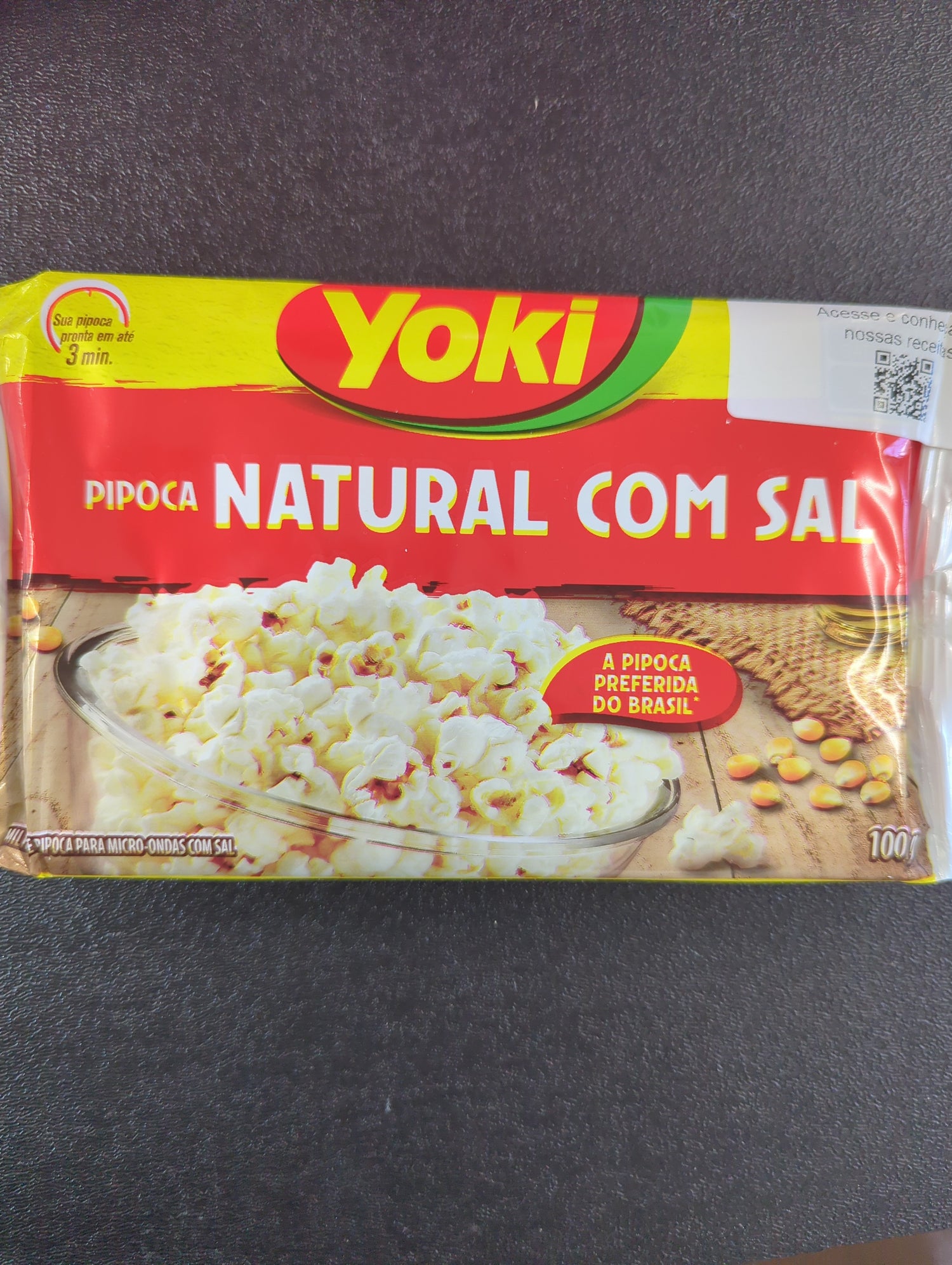 Yoki Pipoca de microondas Sabor natural 100g