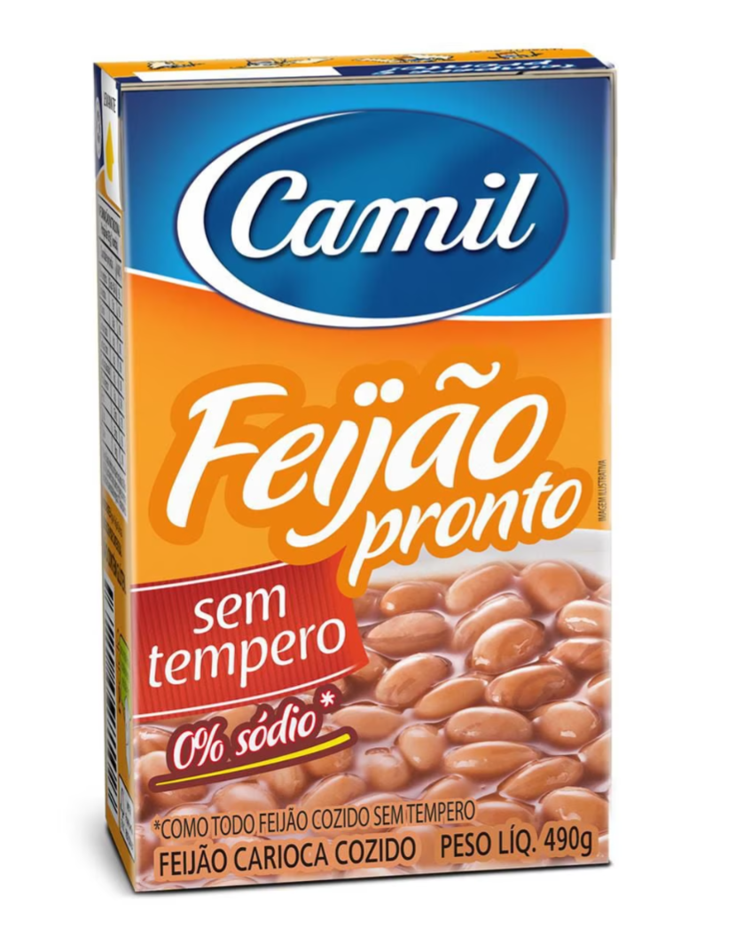 Camil feijão pronto sem tempero 490g