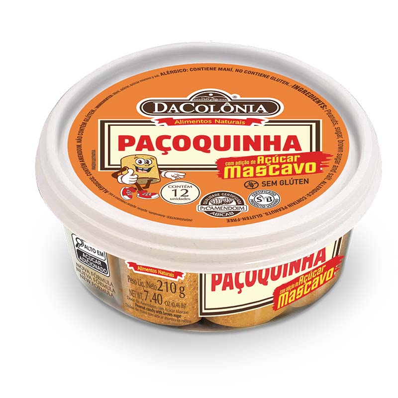 DaColônia Paçoca rolha c/ açucar mascavo 210g